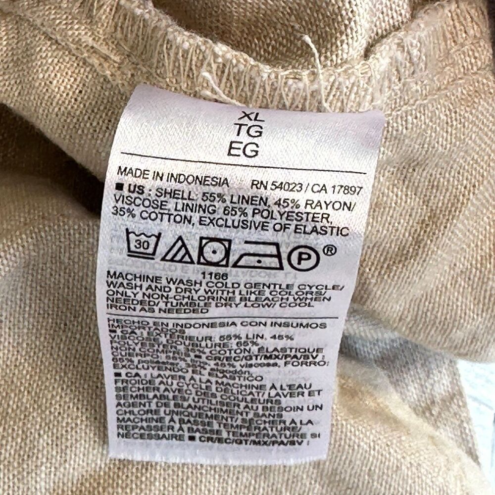 Linen Cottagecore Women's Beige Dress XL Old Navy - Picture 4 of 9